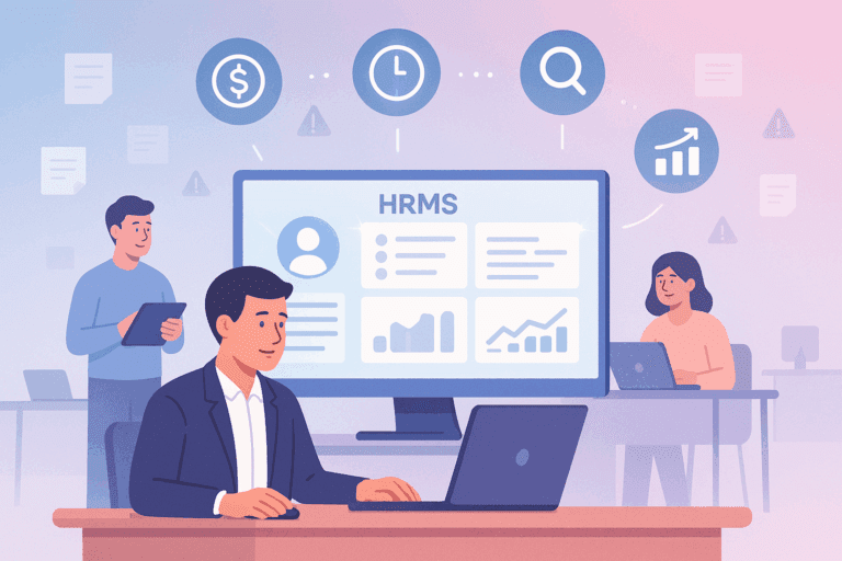 HRMS software dashboard for employee management