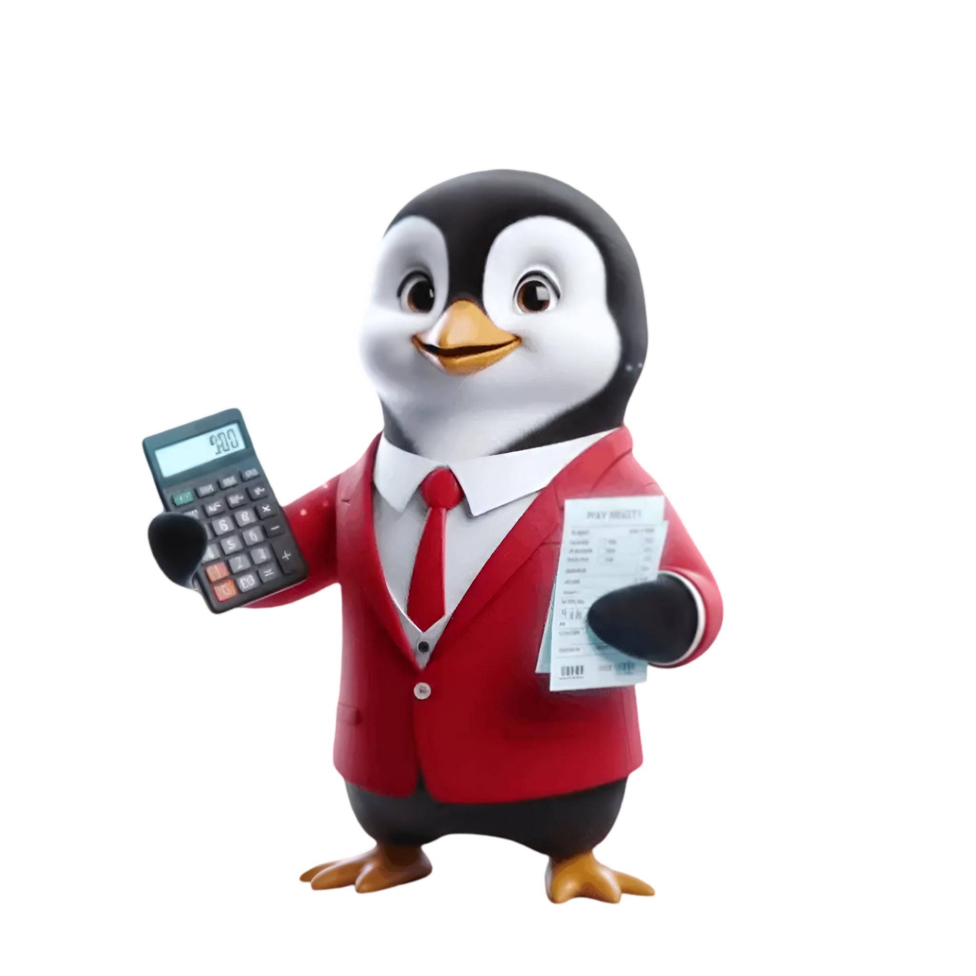 HRTailor mascot with calculator and payslip