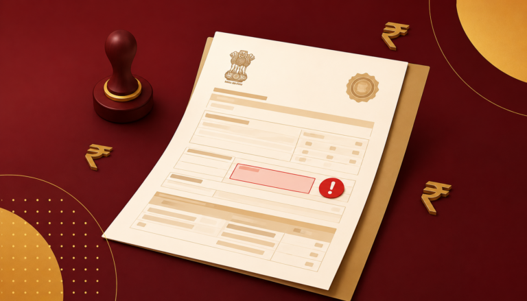 PF and ESIC challan errors - Indian compliance form with red warning stamp on crimson background